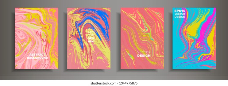 Modern design A4.Abstract multicolor marble texture of colored bright liquid paints. Splash trends paints. Used design presentations, print, flyer, business cards, invitations, calendars, sites.
