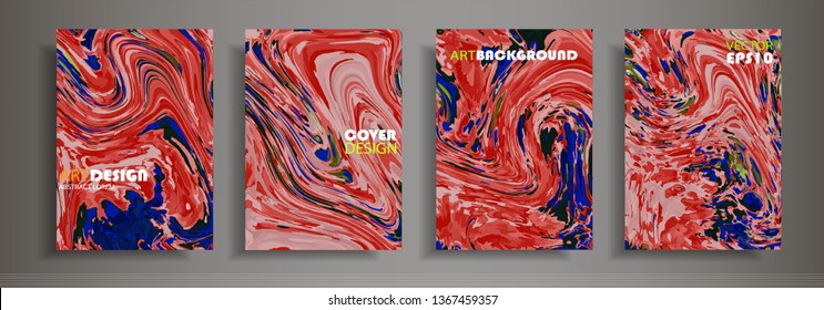 Modern design A4.Abstract multicolor marble texture of colored bright liquid paints. Splash trends paints. Used design presentations, print, flyer, business cards, invitations, calendars, sites.