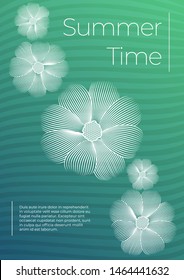 Modern design A4.Flower poster outlines, on a green background.Used for design presentations, print,flyer,business cards,invitations, calendars,sites, packaging,cover.