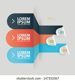 Modern design abstract arrow infographics element origami style template with numbered banners.
