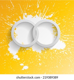 Modern design. Abstract circle element on the splatted background. Vector illustration.