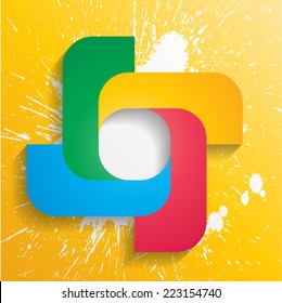 Modern Design . Abstract Circular Graphic Element on Splatter Background . Vector Illustration .