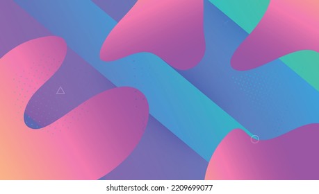 Modernes Design. Abstrakte Abdeckung. Farbformen. Spektrumanzeige. Tech Fluid Banner. Cool Landing Page. violetter Plastikflieger. Hipster-Seite. Magenta Modernes Design