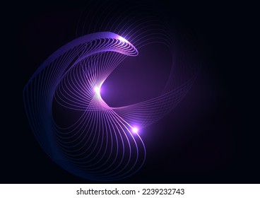 Modern design. Abstract dynamic round curve of blue lines. vector illustration background.