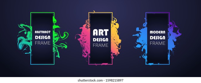 Modern design abstract frames. Mockup colorful vertical banners on a dark background. Vector illustration. EPS 10