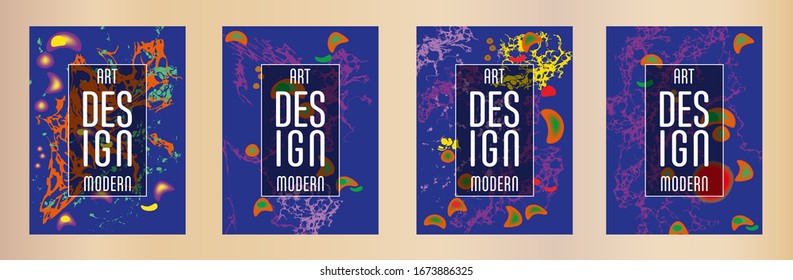 Modern design. Abstract marble texture of colored bright liquid paints. Splash trends paints. Used design presentations, print, flyer, business cards, invitations, calendars, sites, packaging, cover.