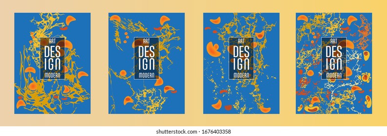 Modern design. Abstract marble texture of colored bright liquid paints. Splash trends paints. Used design presentations, print, flyer, business cards, invitations, calendars, sites, packaging, cover.