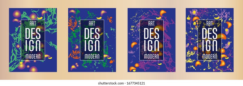  Diseño moderno. Textura de mármol abstracto de pinturas líquidas brillantes de color. Pintas de tendencia de salpicaduras. Presentaciones de diseño usadas, impresión, volante, tarjetas de visita, invitaciones, calendarios, sitios, empaque, portada.