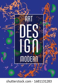  Diseño moderno. Textura de mármol abstracto de pinturas líquidas brillantes de color. Pintas de tendencia de salpicaduras. Presentaciones de diseño usadas, impresión, volante, tarjetas de visita, invitaciones, calendarios, sitios, empaque, portada.