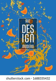 Modern design. Abstract marble texture of colored bright liquid paints. Splash trends paints. Used design presentations, print, flyer, business cards, invitations, calendars, sites, packaging, cover.