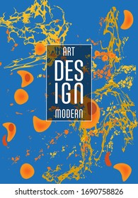  Diseño moderno. Textura de mármol abstracto de pinturas líquidas brillantes de color. Pintas de tendencia de salpicaduras. Presentaciones de diseño usadas, impresión, volante, tarjetas de visita, invitaciones, calendarios, sitios, empaque, portada.