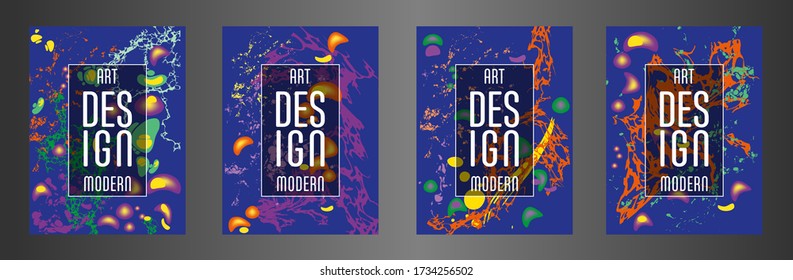 Modern design. Abstract marble texture of colored bright liquid paints. Splash trends paints. Used design presentations, print, flyer, business cards, invitations, calendars, sites, packaging, cover.