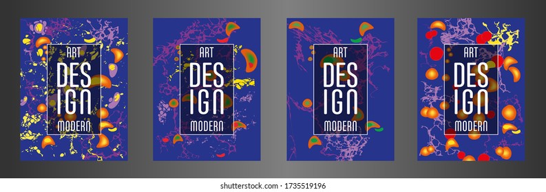 Diseño moderno. Textura abstracta de mármol de pinturas líquidas brillantes de colores. Pintas de tendencia de salpicaduras. Presentaciones de diseño usadas, impresión, volante, tarjetas de visita, invitaciones, calendarios, sitios, empaque, portada.