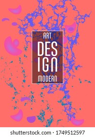 Modernes Design. Abstrakte Marmorstruktur von farbigen, hellen, flüssigen Farben. Splash-Trends malt. Gebrauchte Design-Präsentationen, Druck, Flyer, Visitenkarten, Einladungen, Kalender, Standorte, Verpackung, Cover.