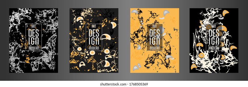 Diseño moderno. Textura abstracta de mármol de pinturas líquidas brillantes de colores. Pintas de tendencia de salpicaduras. Presentaciones de diseño usadas, impresión, volante, tarjetas de visita, invitaciones, calendarios, sitios, empaque, portada.