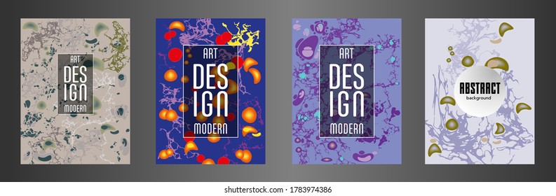 Modernes Design. Abstrakte Marmorstruktur von farbigen, hellen, flüssigen Farben. Splash-Trends malt. Gebrauchte Design-Präsentationen, Druck, Flyer, Visitenkarten, Einladungen, Kalender, Standorte, Verpackung, Cover.