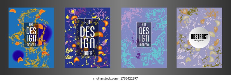 Diseño moderno. Textura abstracta de mármol de pinturas líquidas brillantes de colores. Pintas de tendencia de salpicaduras. Presentaciones de diseño usadas, impresión, volante, tarjetas de visita, invitaciones, calendarios, sitios, empaque, portada.