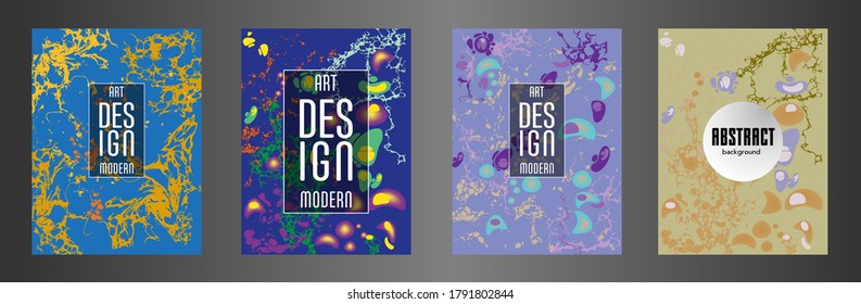 Diseño moderno. Textura abstracta de mármol de pinturas líquidas brillantes de colores. Pintas de tendencia de salpicaduras. Presentaciones de diseño usadas, impresión, volante, tarjetas de visita, invitaciones, calendarios, sitios, empaque, portada.