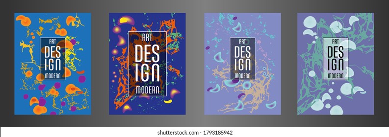 Modern design. Abstract marble texture of colored bright liquid paints. Splash trends paints. Used design presentations, print, flyer, business cards, invitations, calendars, sites, packaging, cover.