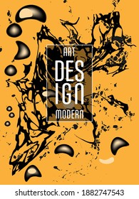 Modern design. Abstract marble texture of colored bright liquid paints. Splash trends paints. Used design presentations, print, flyer, business cards, invitations, calendars, sites, packaging, cover.