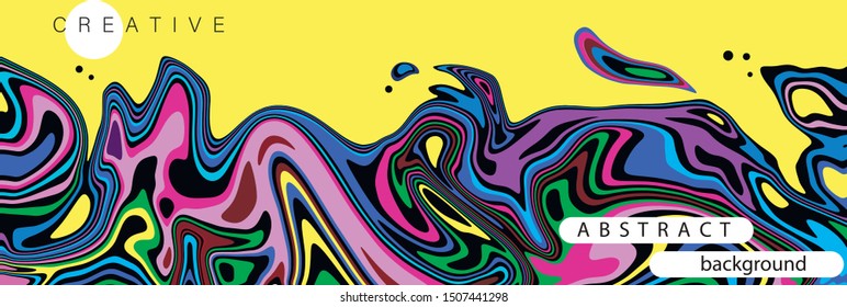 Modern design. Abstract texture burst explosion of colorful bright liquid neon paints. Art design, prints, wallpapers, flyers, cards, screensavers, paintings, websites, packaging, cover. Vector eps 10