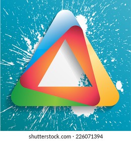 Modern Design . Abstract Triangle Graphic Element on Splatter Background . Vector Illustration .