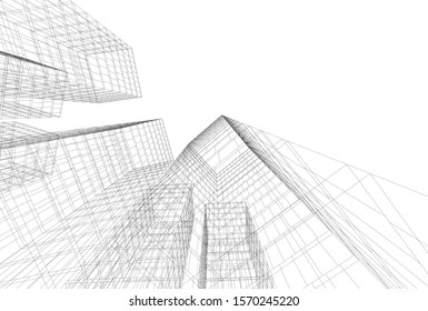 modern design architecture, 3d structure 