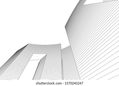 modern design architecture, 3d structure 