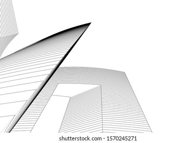 modern design architecture, 3d structure 