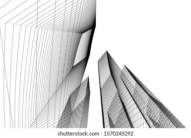modern design architecture, 3d structure 