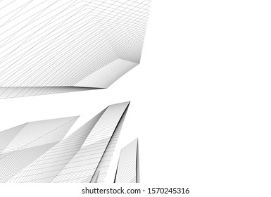 modern design architecture, 3d structure 