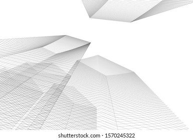 modern design architecture, 3d structure 