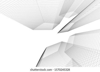 modern design architecture, 3d structure 
