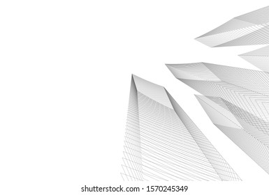 modern design architecture, 3d structure 