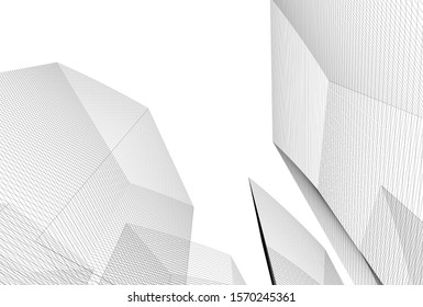modern design architecture, 3d structure 