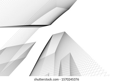 modern design architecture, 3d structure 