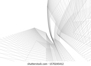 modern design architecture, 3d structure 
