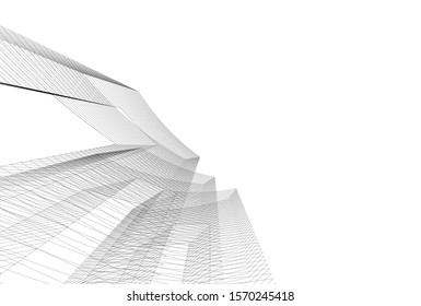 modern design architecture, 3d structure 