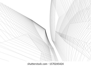 modern design architecture, 3d structure 