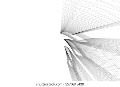 modern design architecture, 3d structure 