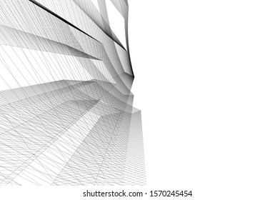 modern design architecture, 3d structure 