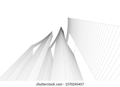 modern design architecture, 3d structure 