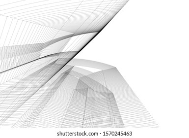 modern design architecture, 3d structure 