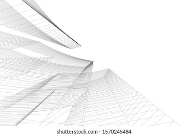 modern design architecture, 3d structure 