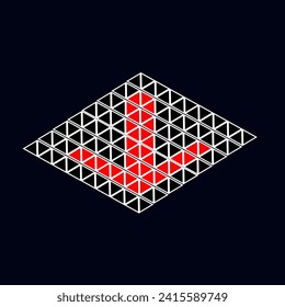 Modern design arrow direction in red and black colors