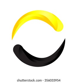 Modern design with arrows. Black and yellow