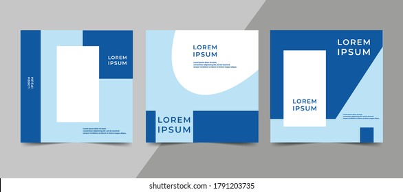 Modern design background in blue color. Social Media Banners Post Template. EPS10.