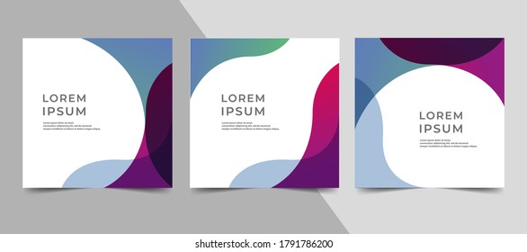 Modern design background in blue pink purple gradient color. Social Media Banners Post Template. EPS10.