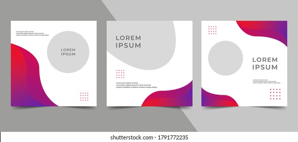 Modern design background in blue red purple color. Social Media Banners Post Template. EPS10.