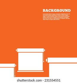 Modern design background. Louvers rolls sign icon. Window blinds or jalousie symbol. Orange poster with white signs. Vector